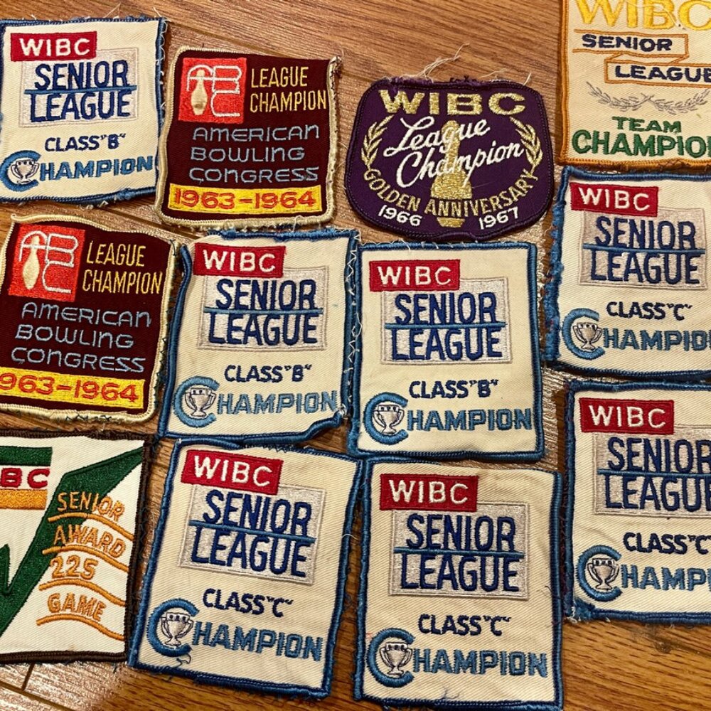 Vintage bowling sew on patches lot of 12